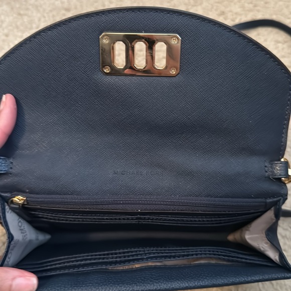 Michael Kors Crossbody Bag Size OS Color Blue Gold - Picture 8 of 13